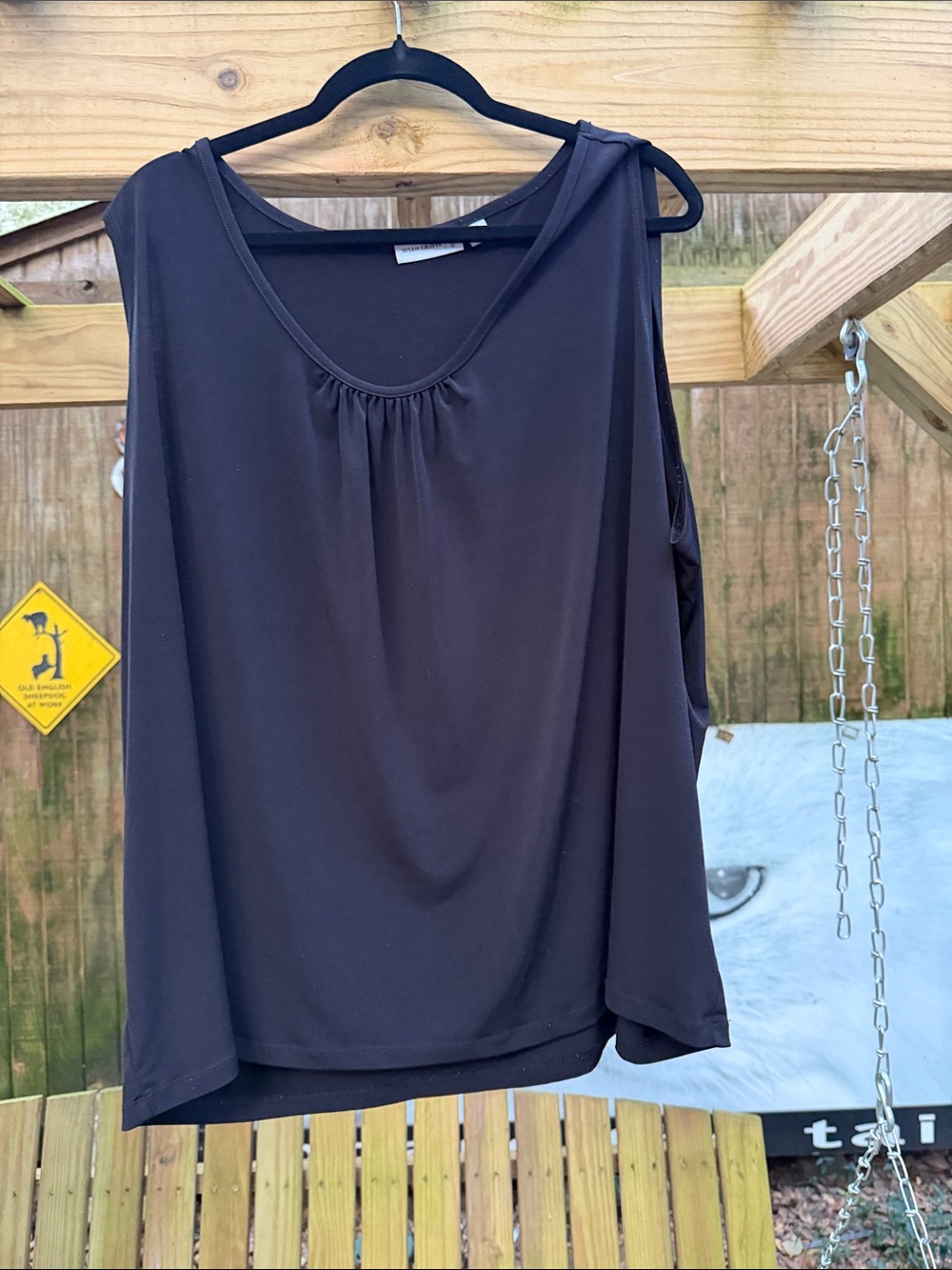 Susan Graver Black Sleeveless Scoop-Neck Blouse 3x